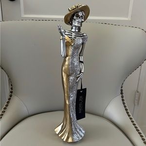 Rachel Zoe catrina skeleton gold  metal Day of the Dead / Halloween